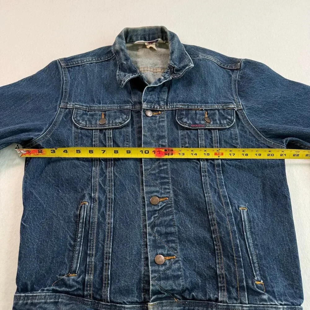 Vintage Dakota by Five Brother Denim Jean Trucker Jacket Dark Wash Made in USA